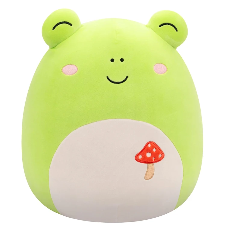 Frog Stuffed Plush Toy With Mushroom Embroidery